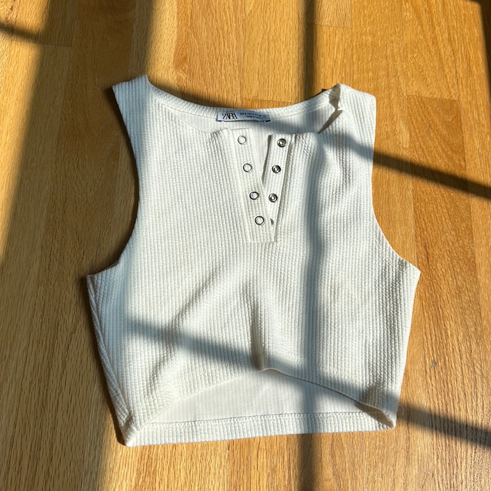 white zara top